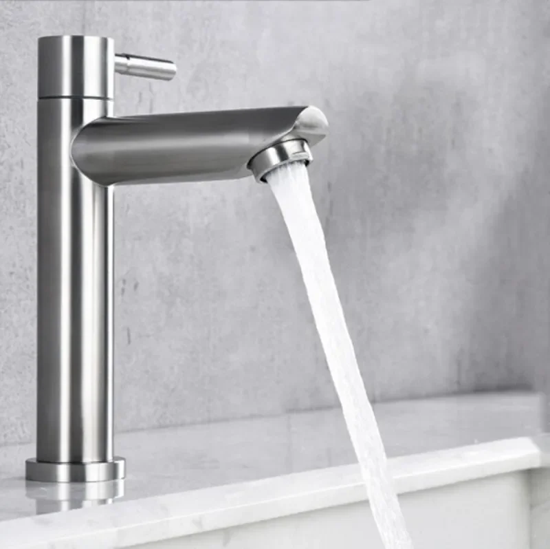 Stainless Steel Faucet Cold Water Bathroom Washbasin Faucet Tap Kitchen Bathroom Accessories High Quality Water Tap