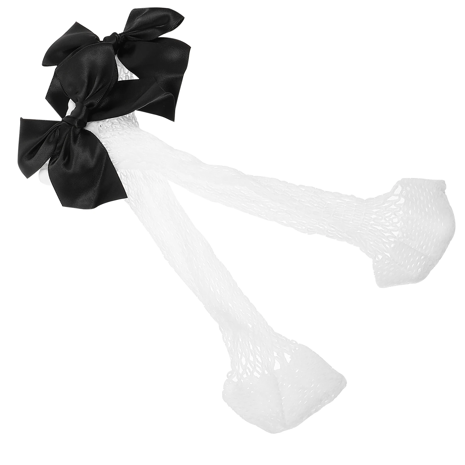 

Toddler Girls Bow Socks Black White Mesh High Ankle Summer Stockings Thin Nylon Kids Child Stocking Breathable Washable
