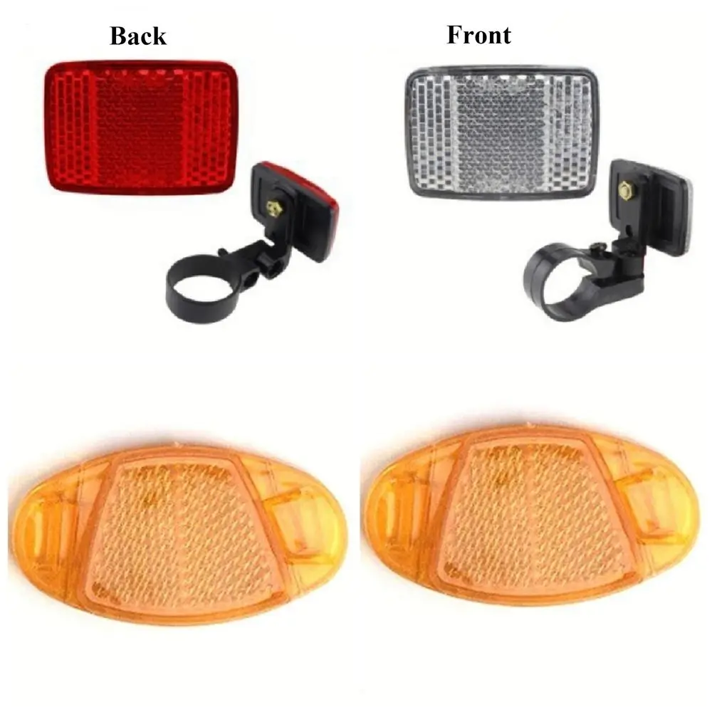 1pc/1Set Plastic Bike Reflector Taillights Front and Rear 10 Styles Bicycle Safety Night Bike Back Accessories