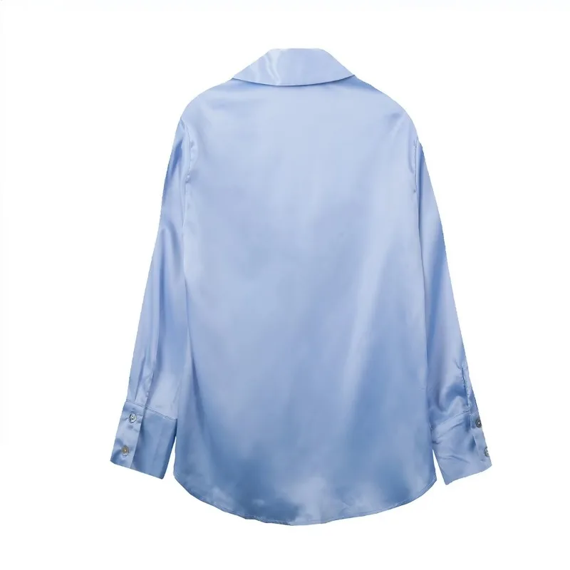 TRAF ZR Top for Women Blouse 2024 Lady Poplin Luxury Chic Y2K Solid Shirts Women\'s Stylish Female Shirt Elegant Woman Blouses