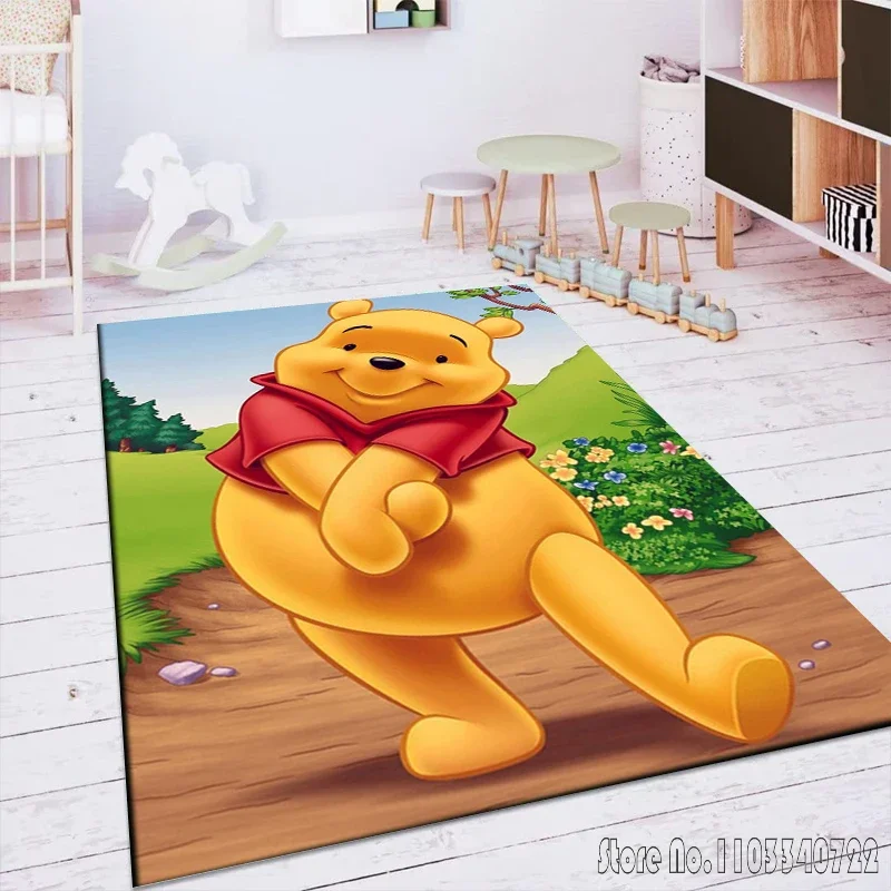 Disney Cartoon Winnie the Pooh 3D Anime Rug Carpets 80x120cm Decor for Bathroom Kids Floor Mat Living Room Children's Bedroom