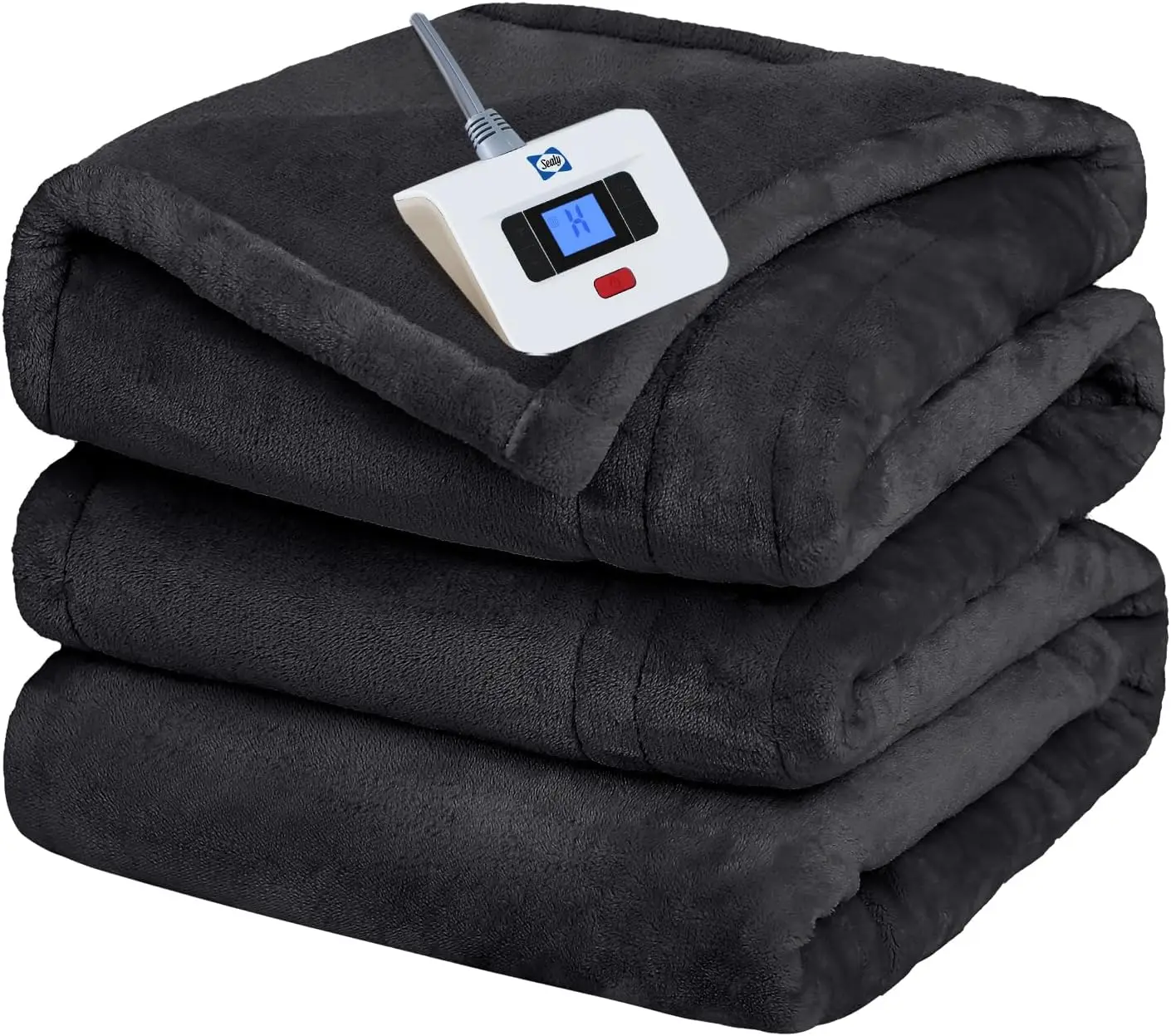 

Twin Size Heated Electric Blanket with 10 Levels & Auto Shut Off, Fast Heating, Machine Washable, Grey