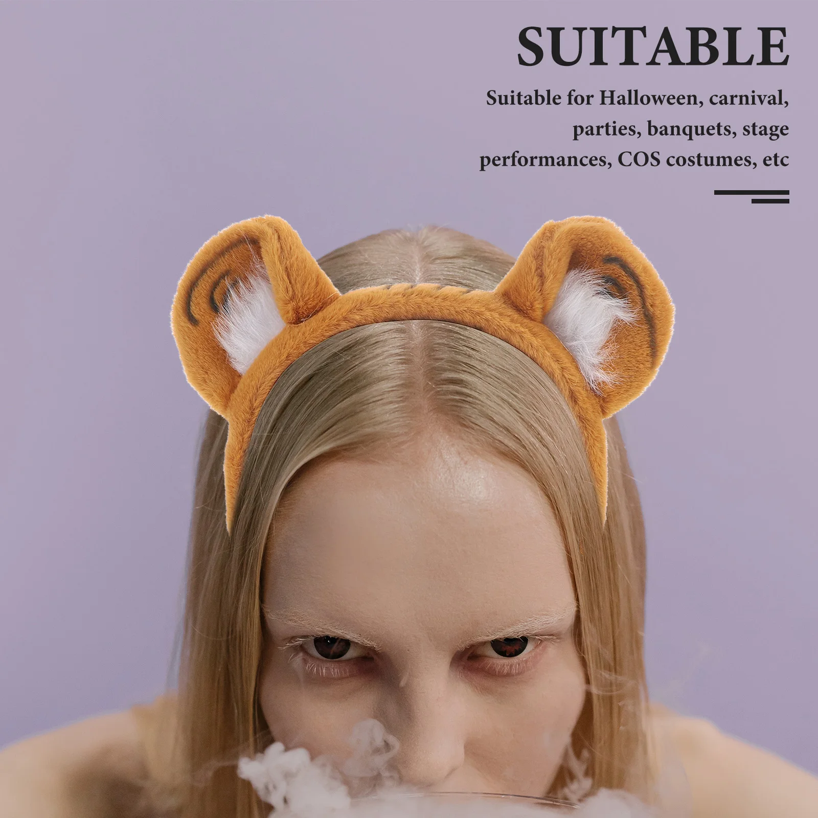 เสือหูHeadbสัตว์Hairbการ์ตูนPropสําหรับหญิงสาวปาร์ตี้เครื่องแต่งกายอุปกรณ์เสริมTiger Earsลื่นนุ่มยาวสวมใส่ทรงผม