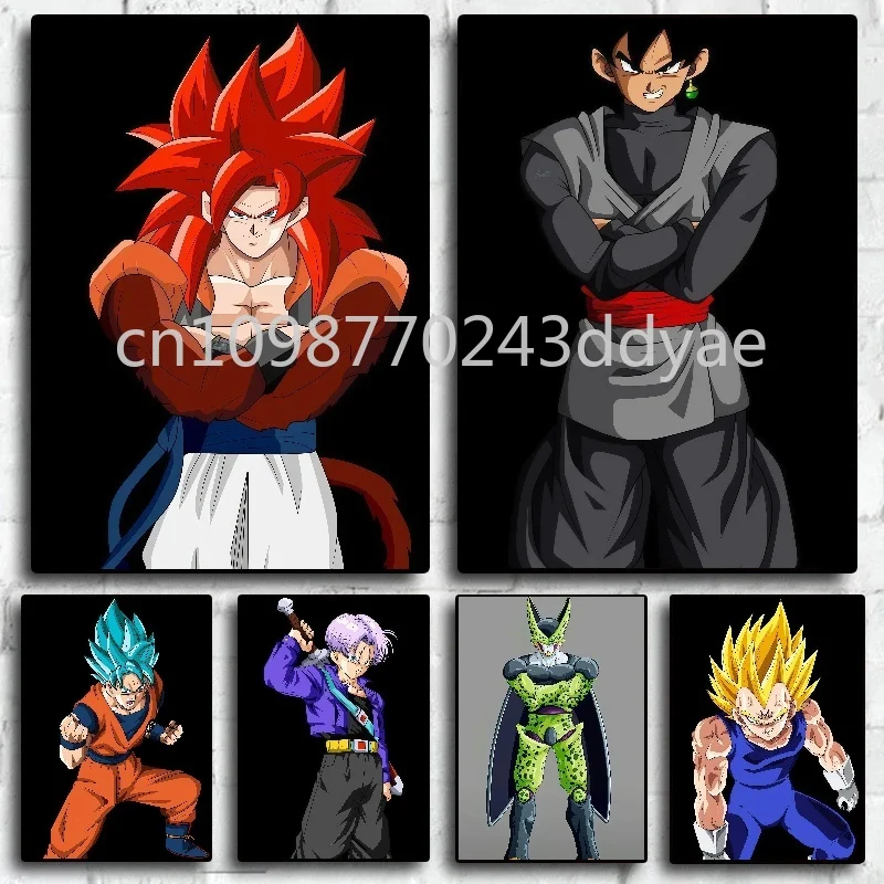 

Printed Canvas Painting Cartoon Dragon Ball Poster HD Wukong Vegeta Comic High Quality Retro Home Living Room Art Mural Gift