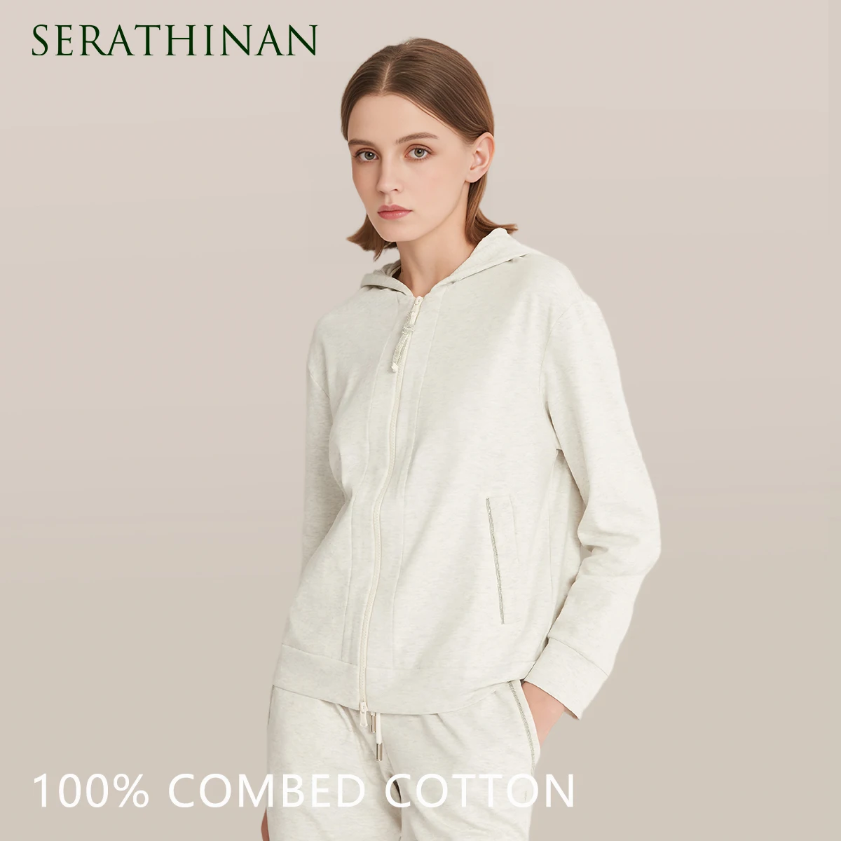 K1071W In Stock High Quality 100% Combed Cotton Zip Woman Cotton Hoodi Cropped Manufacturers Hoodies Women Sweatshirt Clothing