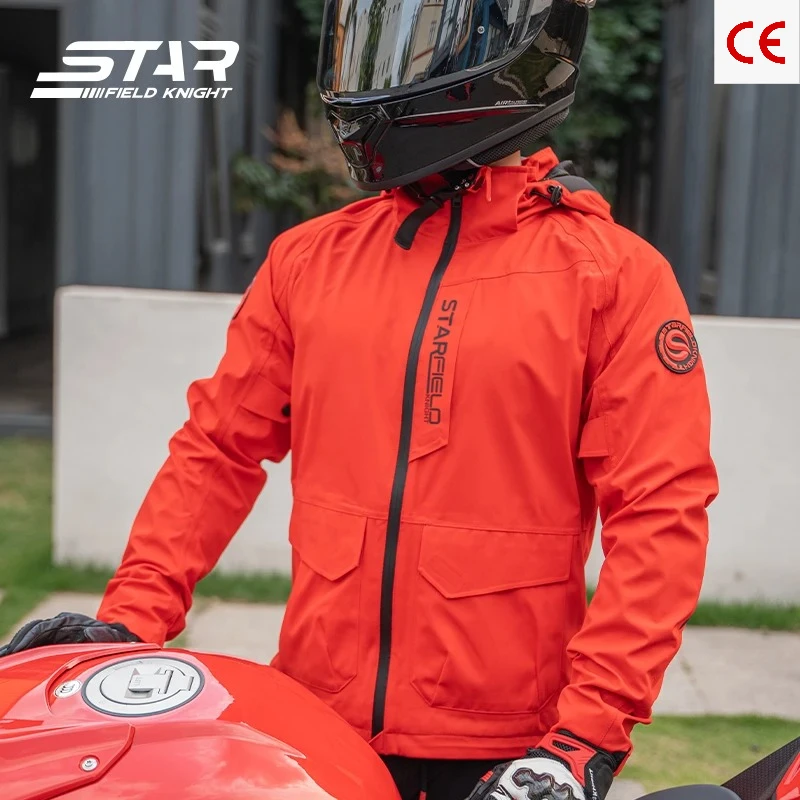 

Star Summer New Riding Clothes Field Knight Red Motorcycle Jacket Water-resistant Fabric with CE Protective Gears Accessories