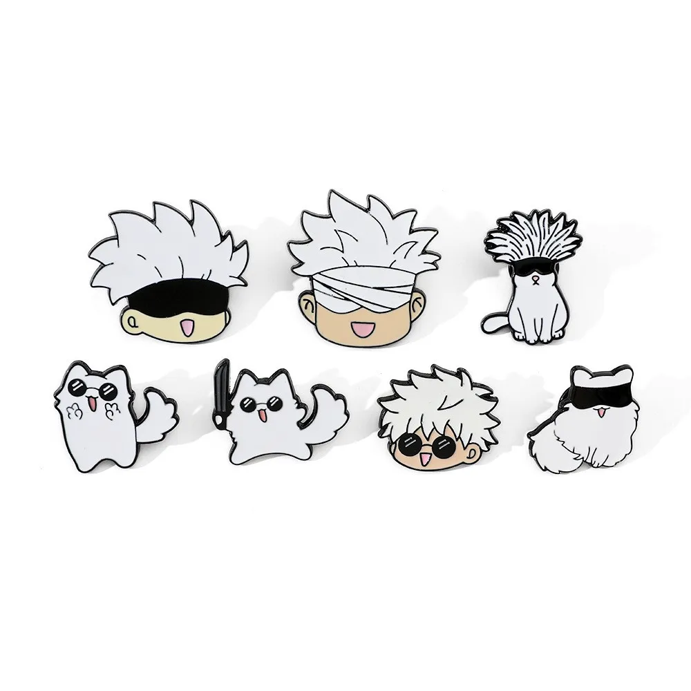 Anime Tiger Stick Youren Peripheral Brooch Accessory Cartoon Character/cat Shaped Alloy Badge Wearing Sunglasses