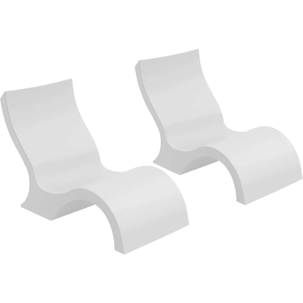 

Signature Lowback Chair, for in-Pool or On-Deck Use, Water Depths 0-9”, Compatible with All Types, Resin Water Chairs, Set of 2