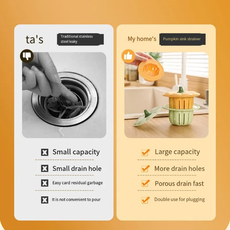 Sitko do zlewu kaktus śliczne dyniowe sitko do zlewu z pokrywą antyblokujący korek do odpływu umywalki kosz odpływu wyłapywacz włosów
