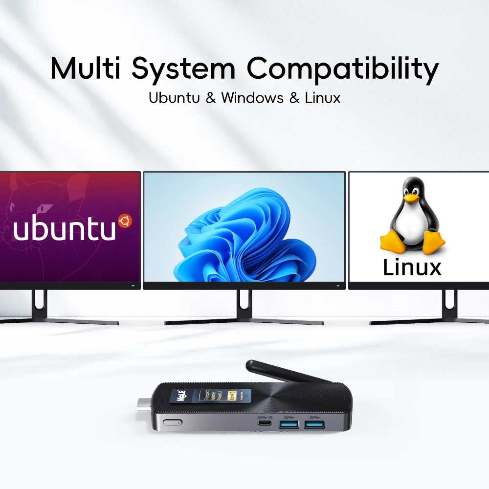 MeLE PCG02 Fanless Mini PC Stick N100 8GB LPDDR4 128GB Micro Desktop Computer with Full Function USB-C, 2.4G/5.0G WiFi, 4K HDMI