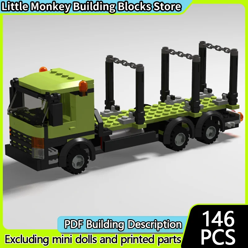 

City Car Model MOC Building Bricks Classic Forrest Logging Truck Modular Technology Children Holiday Gifts Assemble Toys Suit