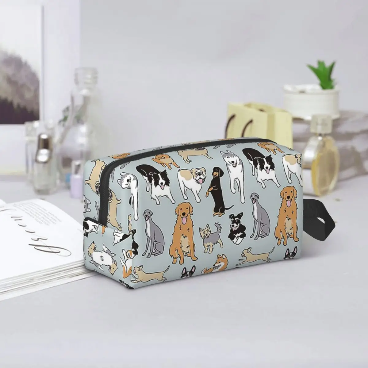 Border Collie Makeup Bag Cosmetic Organizer Storage Dopp Kit Toiletry Cosmetic Bag for Women Beauty Travel Pencil Case