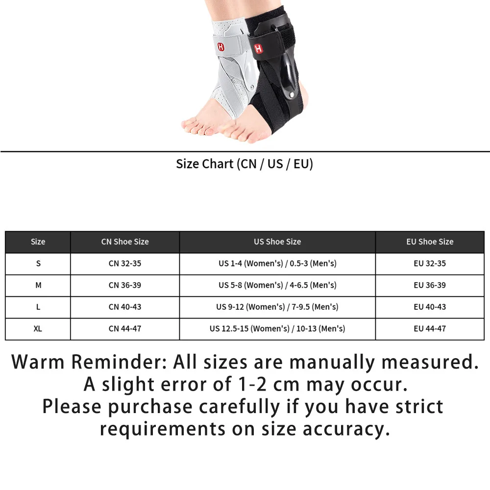 Ankle Brace with Dual-Side Plate Support - Adjustable Stabilizer for Sprain Prevention, Breathable & Comfortable Athletic Suppor