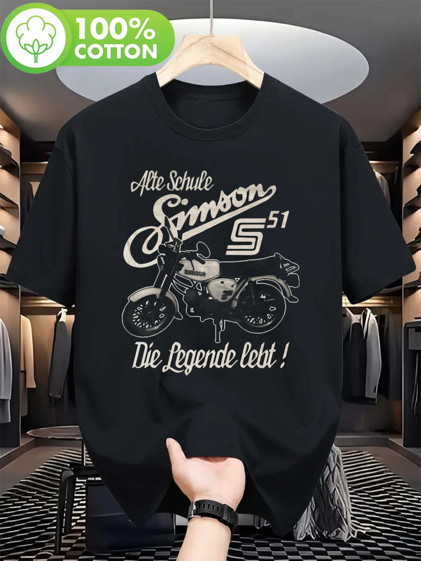 Retro German Motorcycle T-shirt - Simson Legendary Motorcycle Shirt Retro Motorcycle Rider Clothing Enthusiast Printed Design