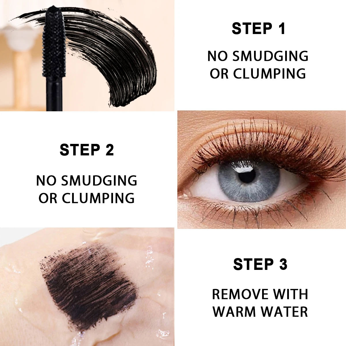 Mascara 5 colori, mascara colorato impermeabile volumizzante a lunga durata allungamento arricciatura, crea un trucco occhi affascinante 5D