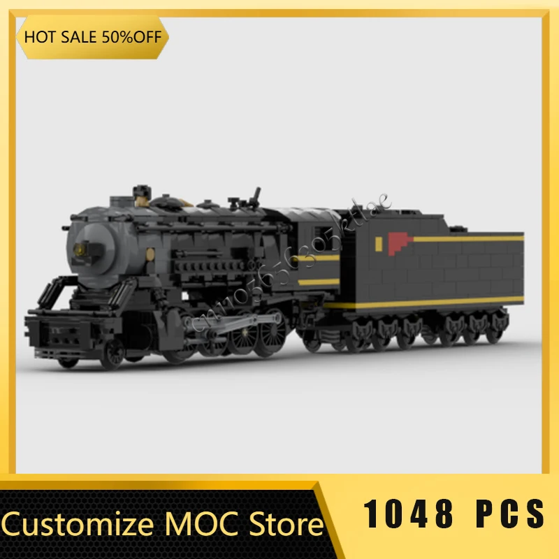 

1048 шт., хит продаж, MOC, черный поезд, детали модели, модульные строительные блоки «сделай сам», детская сборка, дисплей, игрушки, фестиваль, подарок-сюрприз
