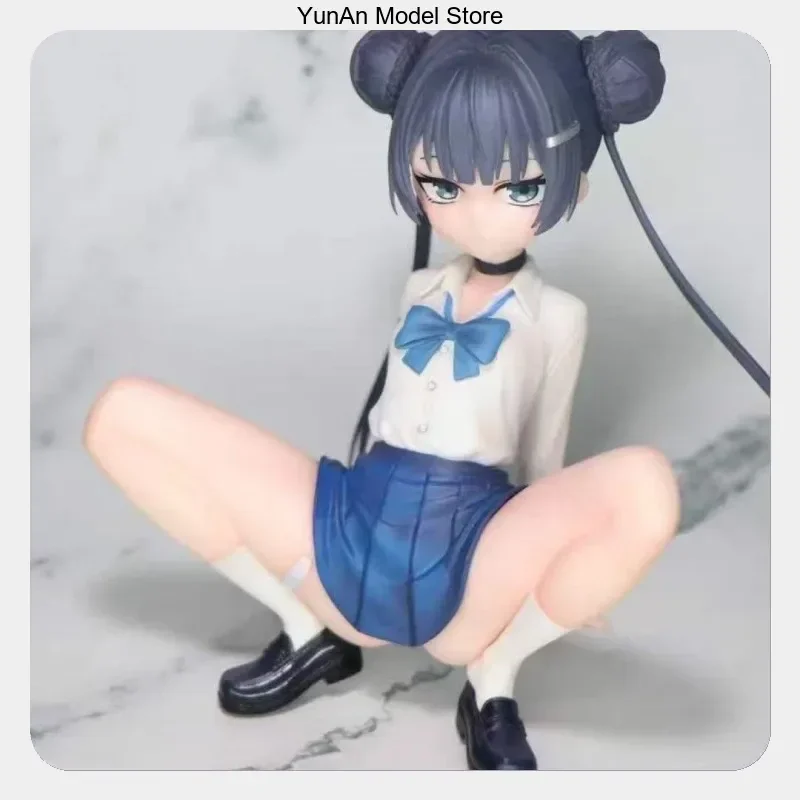 13cm Blue Archive Kisaki Ryuge Squatting Pose JK Anime Figure Model Statue Collection Desktop Decoration Ornament Toys Gifts
