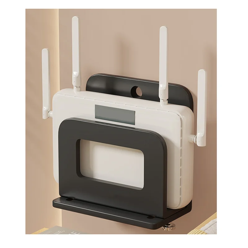 Suporte de parede ajustável ABGI para dispositivos pequenos, adequado para reprodutores de mídia de modem roteador, design seguro e que economiza espaço
