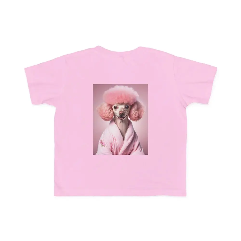 Toddler Fine Jersey Tee poodle dog pink hair t-shirt children cool fashion wear