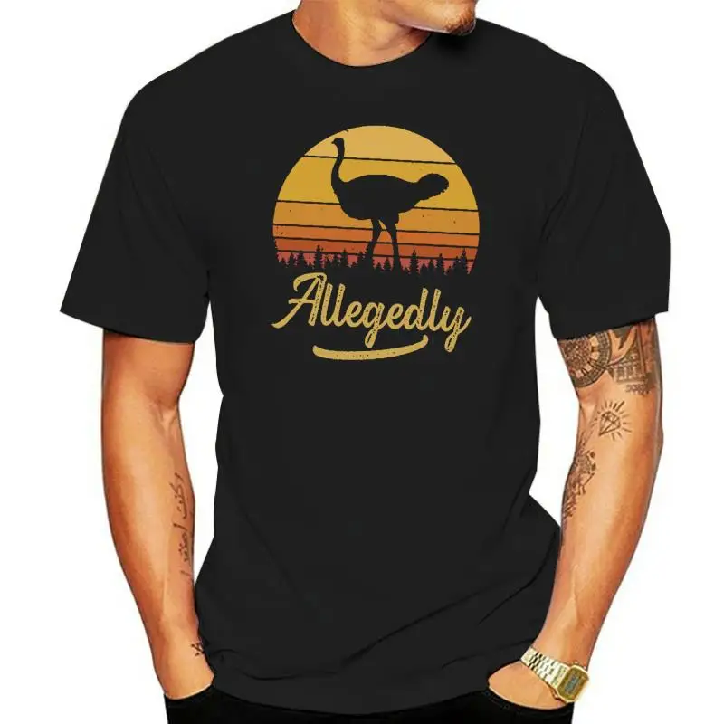 Letterkenny Allegedly Ostrich Vintage Retro Sunset Distressed Black T Shirt Personality Custom Tee Shirt