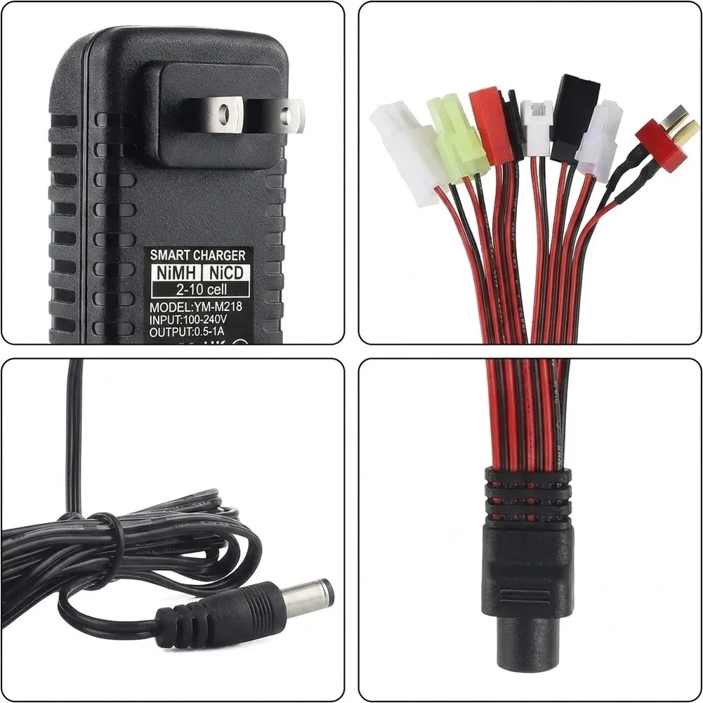 AC 100-240V RC For Charger for NiMH NiCD Batteries 2S-10S 2.4V-12V Featuring Multi-Layer Safety and Wide Connector Compatibility