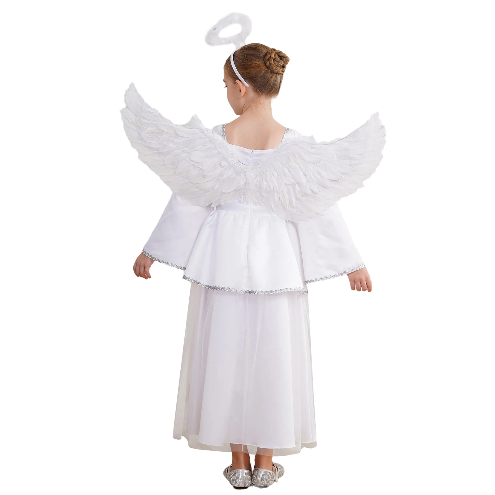 Fantasia de anjo para meninas, Vestido de baile, Vestir-se para dramatização, Princesa do Dia das Bruxas e batizado, Vestidos de comunhão e batismo, Cosplay para festa