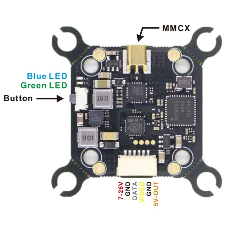 장거리 RC 비행기 FPV 드론용 5.8G 1000MW 48CH VTX 키트, 입력 전압 7-26V 변속기 전원 25 200 400 1000MW