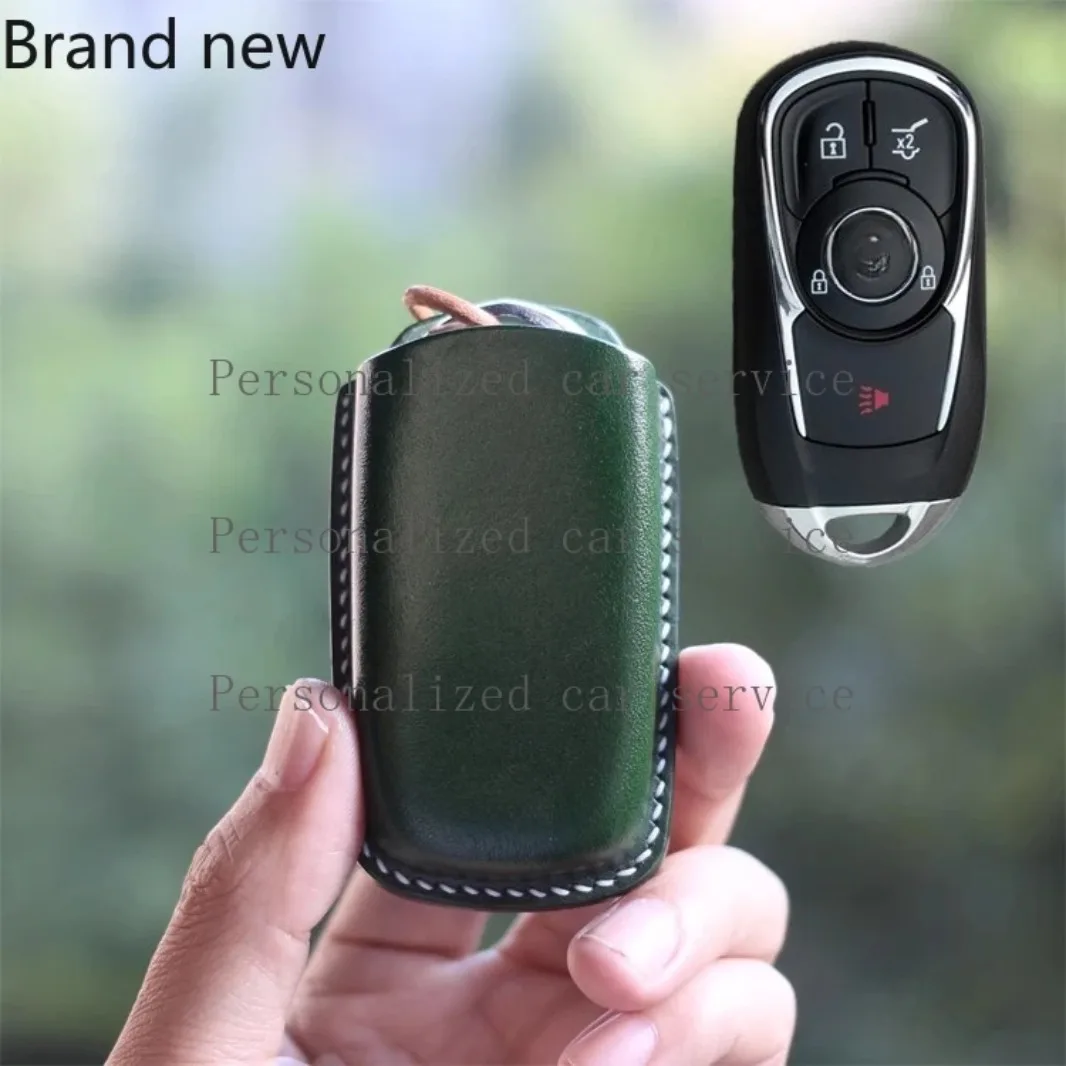 

For Buick GL8 Regal Envision LaCrosse Vegetable Tanned Leather Key Bag Handmade 3D Car Key Cover Protector