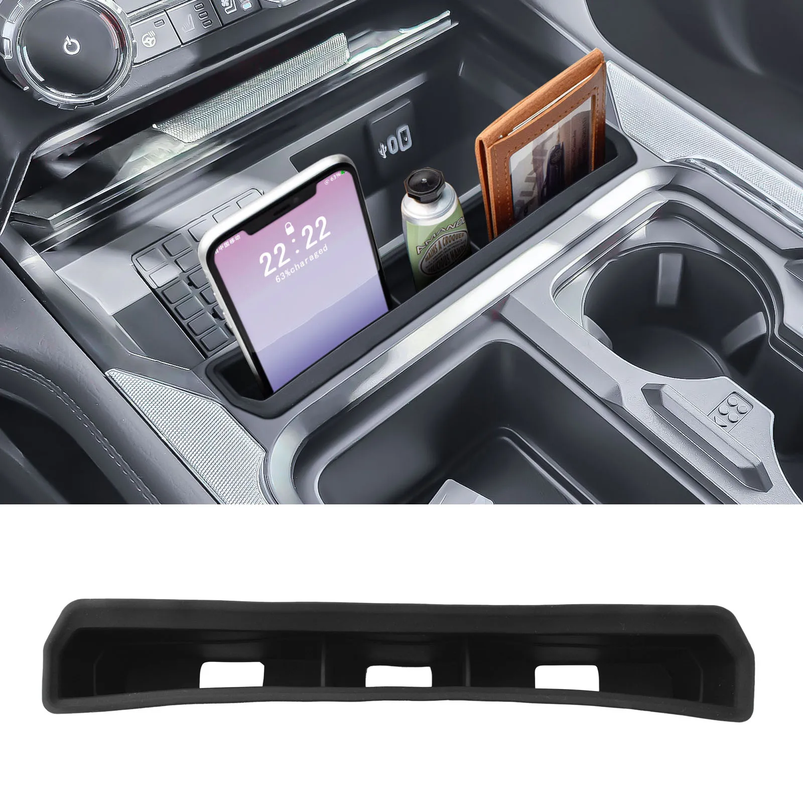 

Truck Phone Holder for 2023 2024 2025 2026 Ford F250 F350 F450 F550 Gear Shift Front Center Console Organizer Phone Stand Box