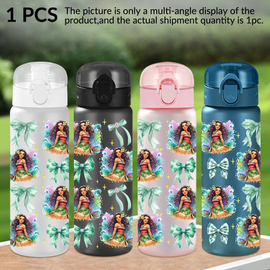 1 pezzo Disney, Moana, Arco, bottiglia d'acqua in plastica da 26 once, tazza d'acqua sportiva con corda di sollevamento, regalo di compleanno/retro a scuola