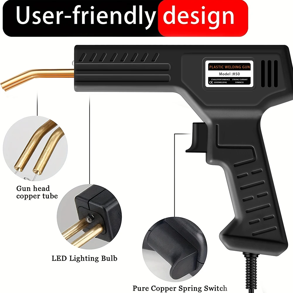 50W EU Kunststoff Schweißmaschine Lötkolben für Kunststoff Heftklammer PVC Reparatur Maschine Auto Stoßstange Reparatur Werkzeuge – Detail 2