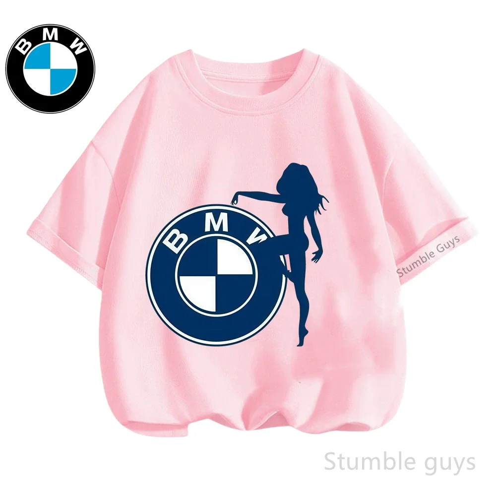 تي شيرت BMW للأطفال صيفي للأولاد والبنات كاجوال بأكمام قصيرة على طراز الدراجة النارية #4