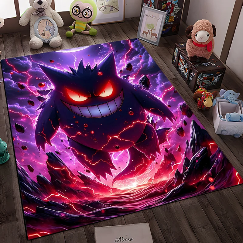 Pokemen Gengar  Carpet for Living Room Game Rugs Soft Floor Cartoon Rugs Bathroom Rug Mat Yoga Mat Home Decor Tapetes