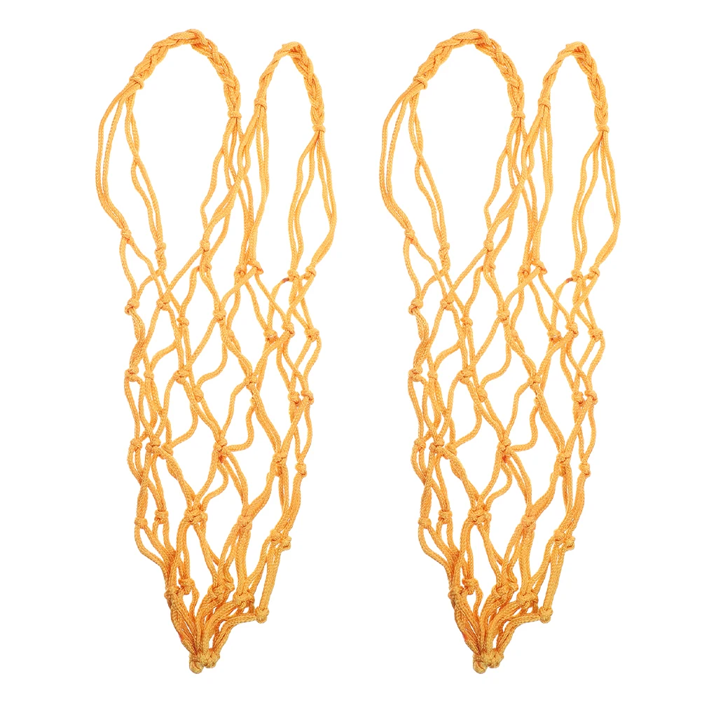 

2Pcs Hanging Hay Feeder Bag Nylon Mesh Slow Feeding Net for Livestock Horses Goats Sheep Goat Feeder Horse Feeding Supplies