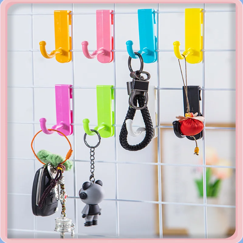 1/3/5/10PCS Supermarket Mesh Panel Hooks Color Multi-Purpose Display Racking Storage Hook Wall-mounted Key Hangers Organization