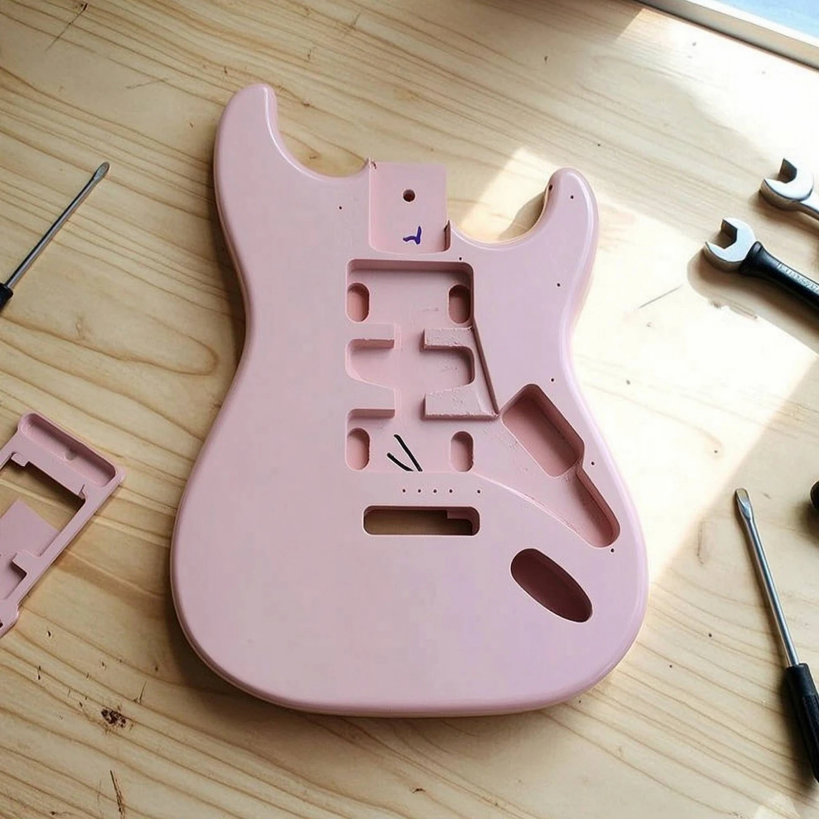 Guitar Body Blank Pre-routed Solid-body DIY Electric Instrument Part for Custom Builds and Upgrades