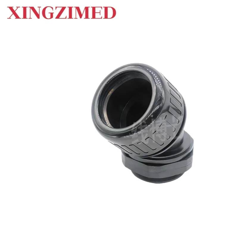 

Поворотный коленчатый шарнир 45/90 градусов для литого под давлением шланга робота, водонепроницаемый вращающийся пластиковый продукт с защитой от натяжения