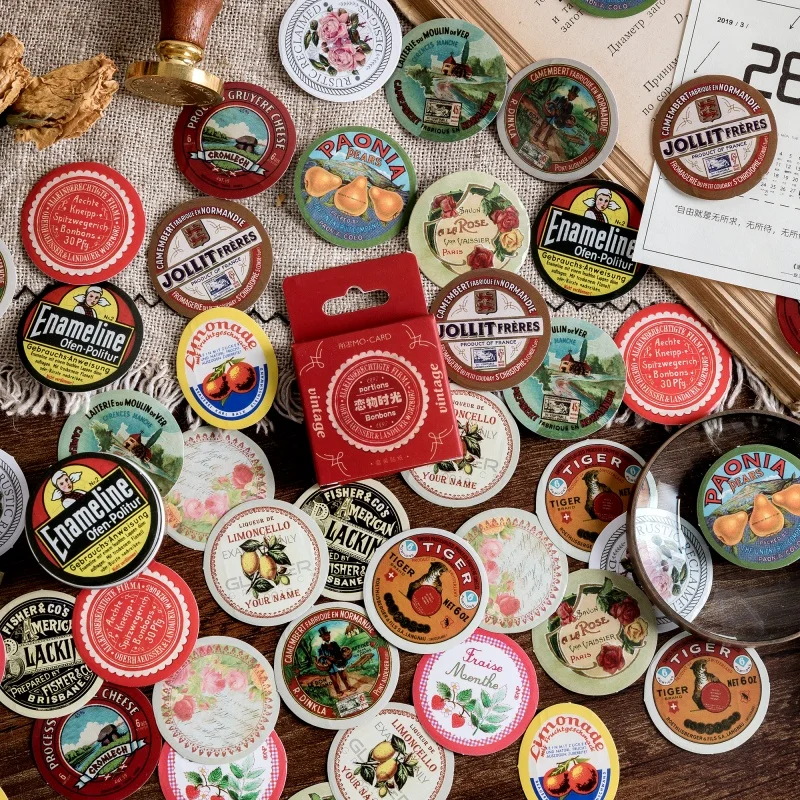 45pcs Vintage Stamp Packaging Stickers DIY Scrapbook Magazine Planning Decoration Stationery Envelope Sealing Label