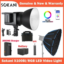 【DO BRASIL】Sokani X100 100W Bi-Color RGB LED Video Light APP Control Bowens for Photography Video Recording Outdoor Shooting