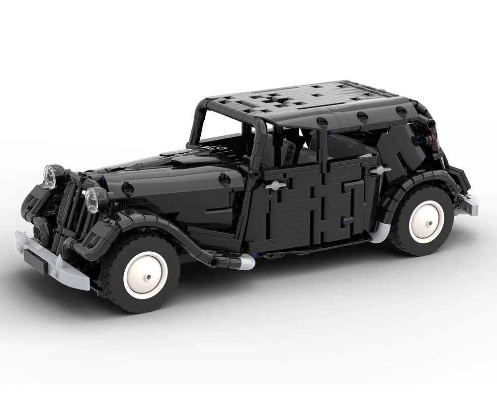 

MOC-строительный блок, модель автомобиля, 1019 деталей, City Speed 115, черный классический ретро-автомобиль, игрушечный мальчик, Рождественский подарок