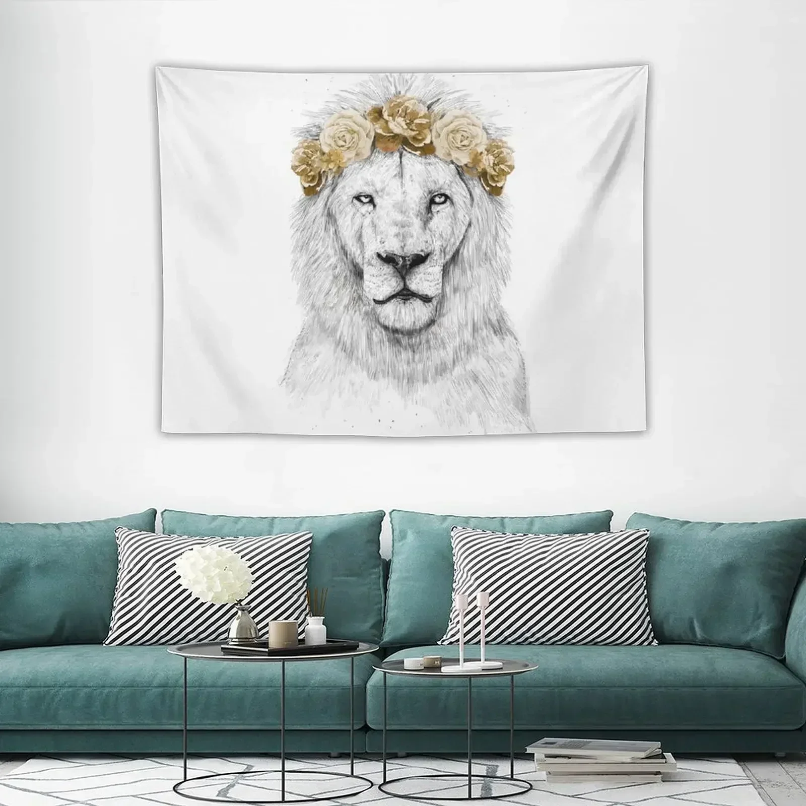 

Festival lion (color version) Tapestry Art Mural Aesthetic Room Decors House Decoration Decor For Room Tapestry