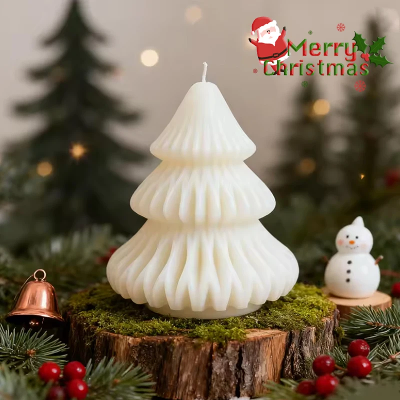 

3D Christmas Tree Craft Mold Versatile Silicone DIY Kit for Making Candles Soaps Clay Crafts Party Decorations