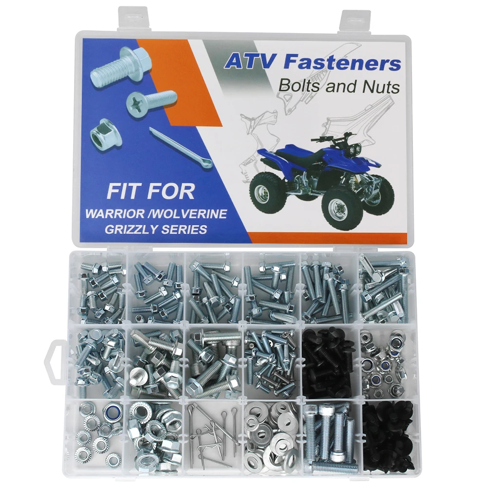 

For Yamaha GRIZZLY 400 450 550 600 660 700 80 90 GRIZZLY HUNTER Motrocycle 330PCS Body Engine Plastics Frame Exhaust Bolt Kit