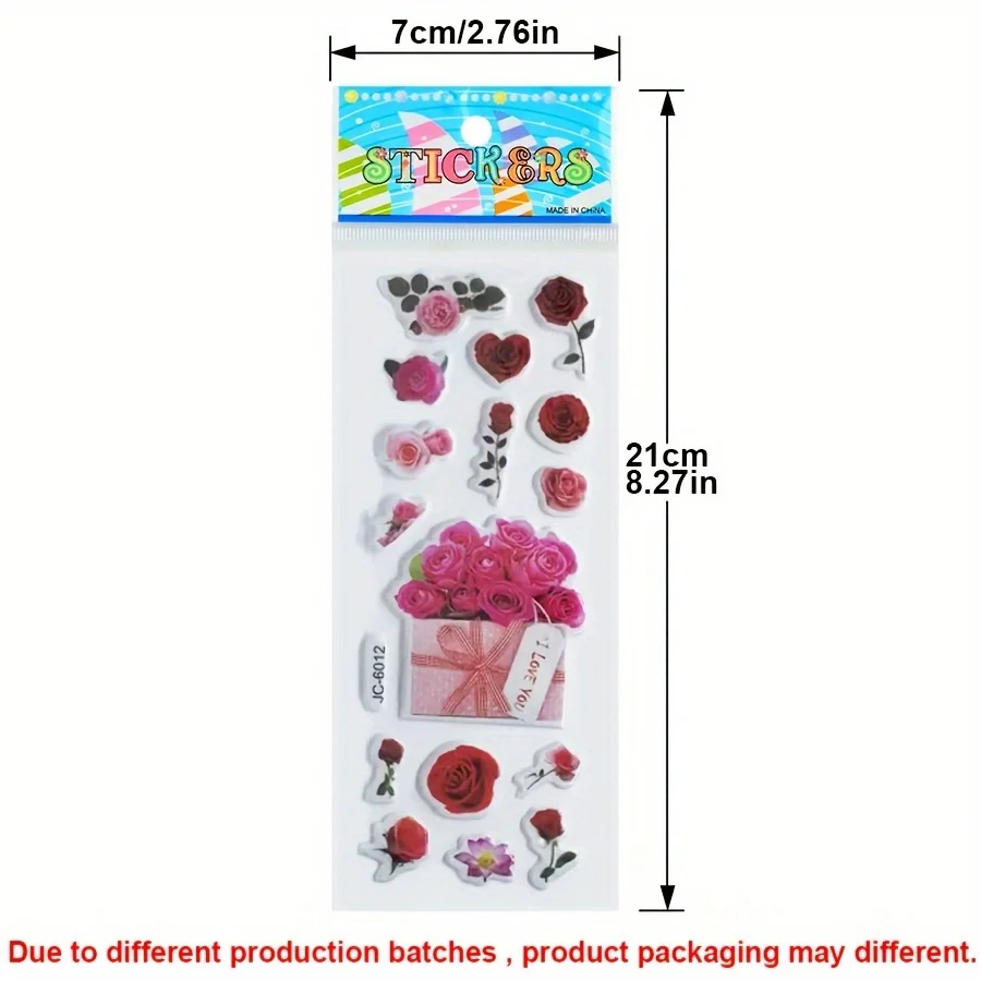 12pcs Flower Butterfly Stickers 3d Retro Puffy Bubble Stickers For Diy Craft Scrapbook Notebook Label ZSY