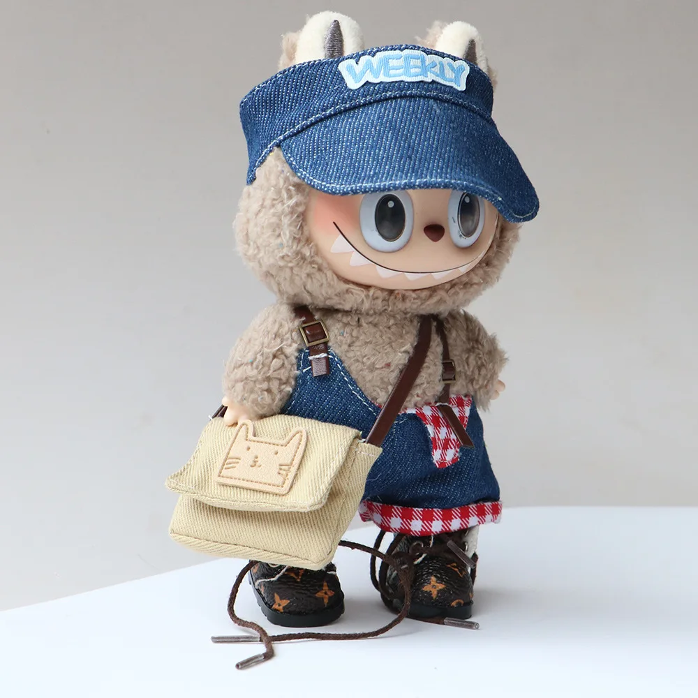 حقيبة Labubu Messenger الجديدة الأكثر مبيعًا إكسسوارات الدمية حقيبة بسيطة ومتعددة الاستخدامات بلون سادة متعددة الألوان اختيارية