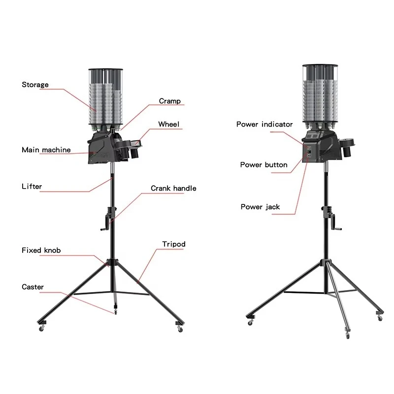 Picture 4: PB 6001 Pro Battery Powered Badminton Launcher 180 Capacity Lithium Battery 4 6 Hours 60W Power Durable Construction