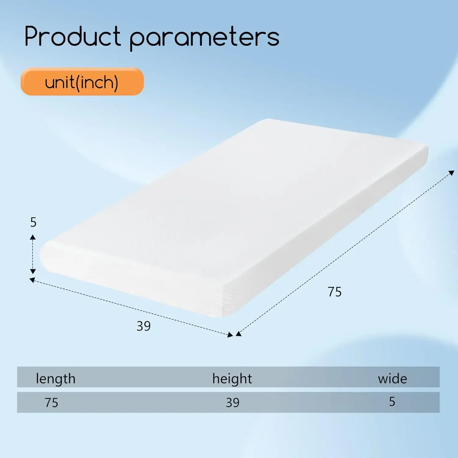 Mattress 5 Inch Gel Memory Foam Mattress/Twin Mattress/Cooling Gel Infusion/CertiPUR-US Certified/Comfy Support,White