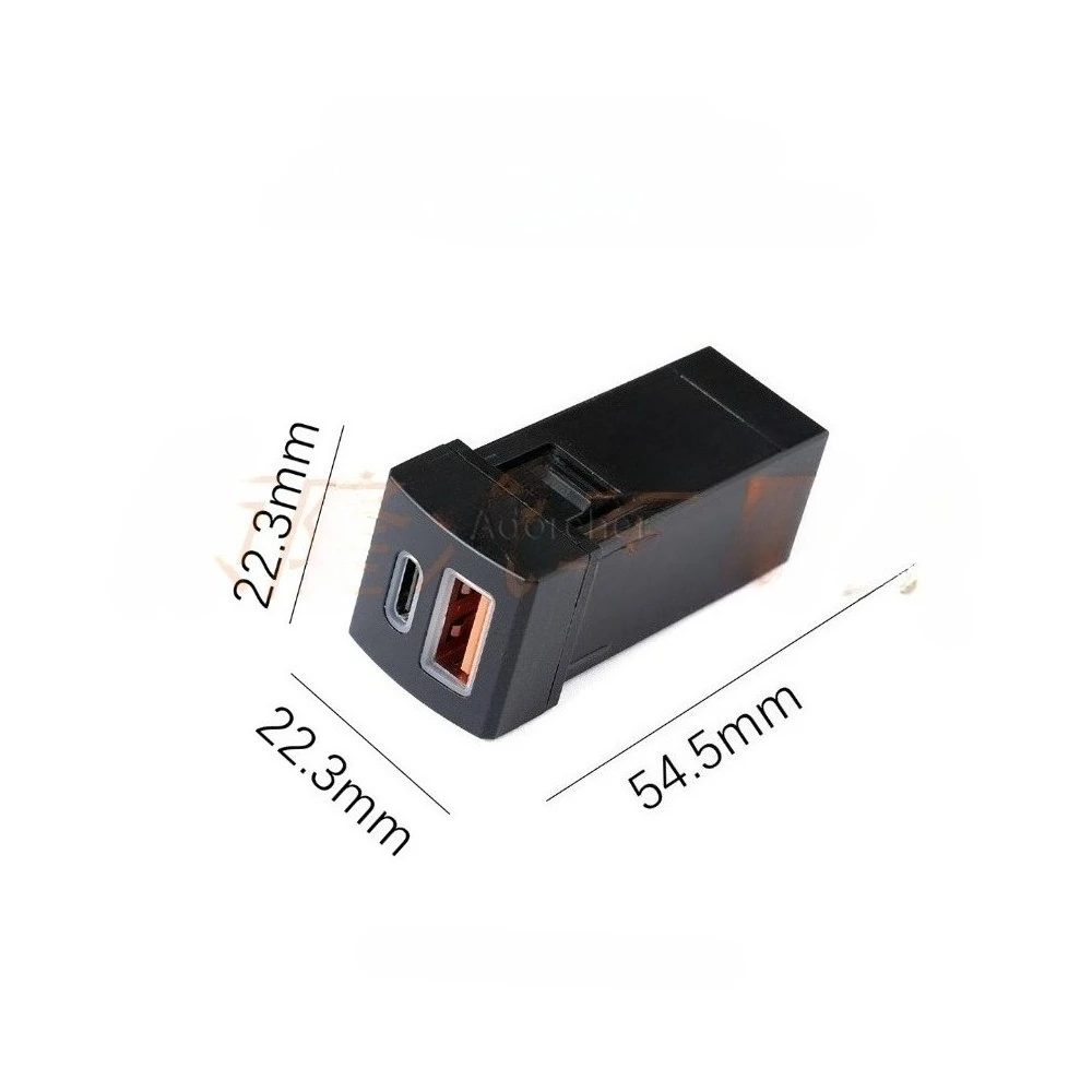 Car Phone Charger Socket Type-C QC3.0 Charging Outlet Power Adapter for Toyota Hiace Corolla Altis 2019 Hilux 2020