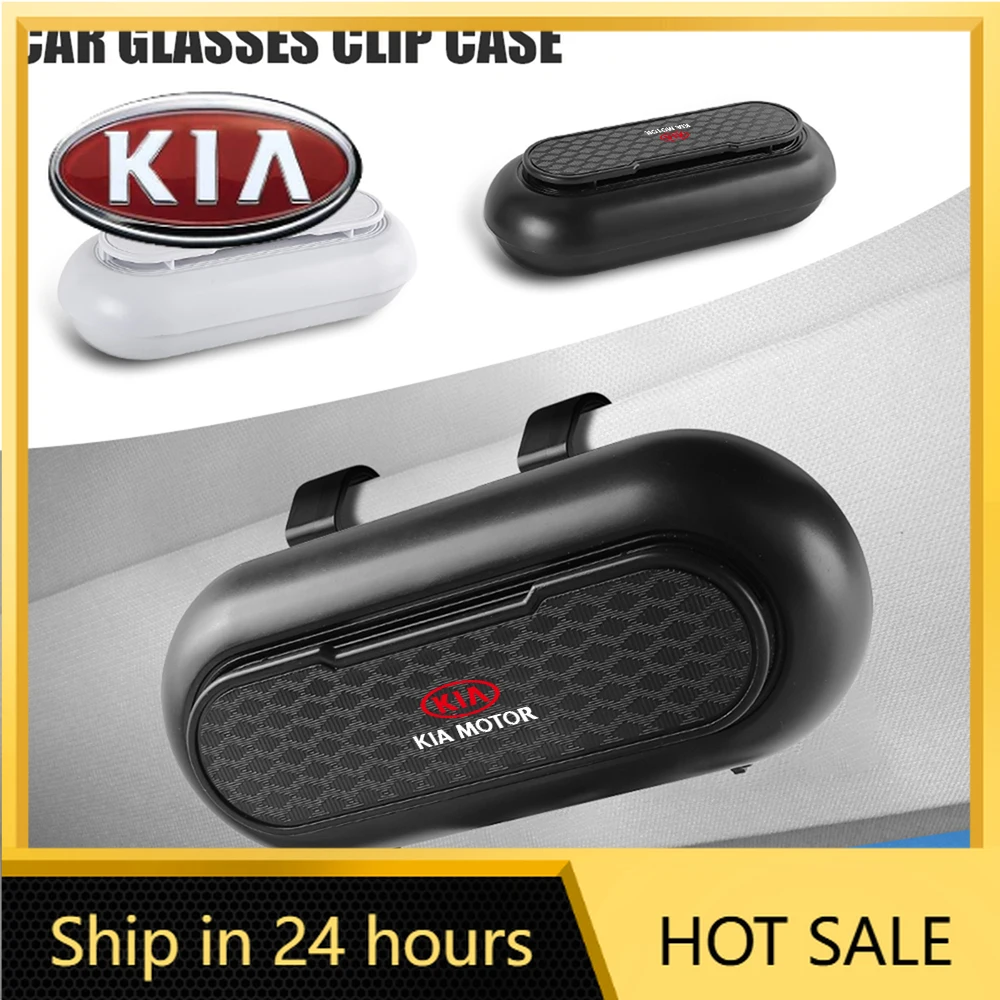 

2026 Hot Car Sticker Car Sun Visor Clip Glasses Cards Case Sunglasses Storage Holder For KIA Ceed Sportage Rio 3 Proceed K5 Sedo