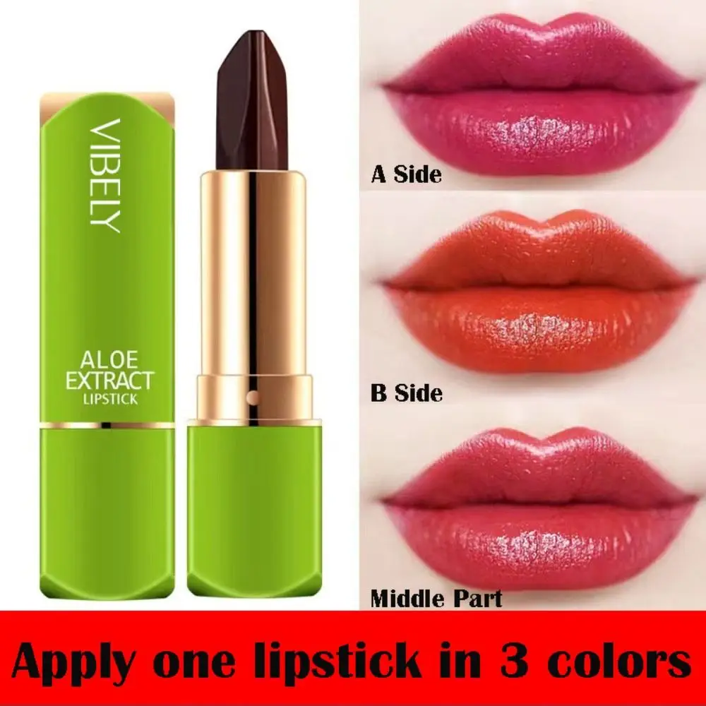 ボリュームアップ トリコロール チェンジング リップスティック 保湿 滑り止め 色が変わるリップスティック ベタつかない 汚れにくい